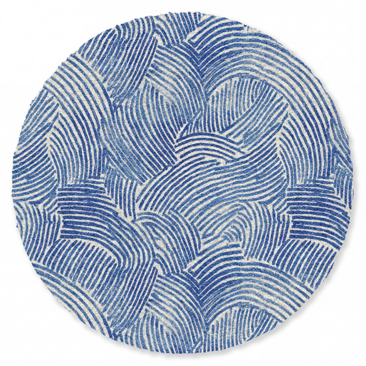MuchoWow Ronde Deurmat Modern Abstract Blauw - Diameter: 120 cm