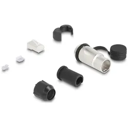 DeLOCK RJ45 Modularer Stecker zur Eigenmontage Cat.6A mit robusten Kabelsteckergehäuse und Schutzkappe passend für die Durchführungskupplungen 67061 und 67062