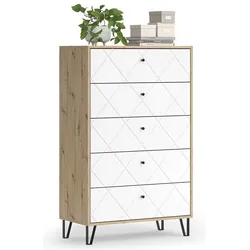 Vicco, Kommode + Sideboard, Nizza (80.20 x 40.10 x 127.40 cm)
