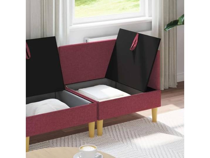 KTHLBRH Modulares Sofa-Set, 3-teilig, Weinrot Versteckter Stauraum, waschbarer Stoff, modernes Design, 3 Plätze