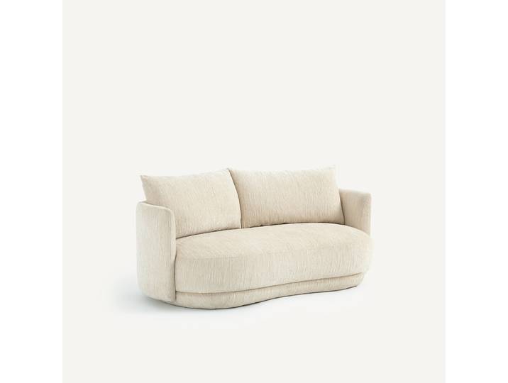 AM.PM Banquette 2 places en velours texturé, ROSEO Beige Ecru