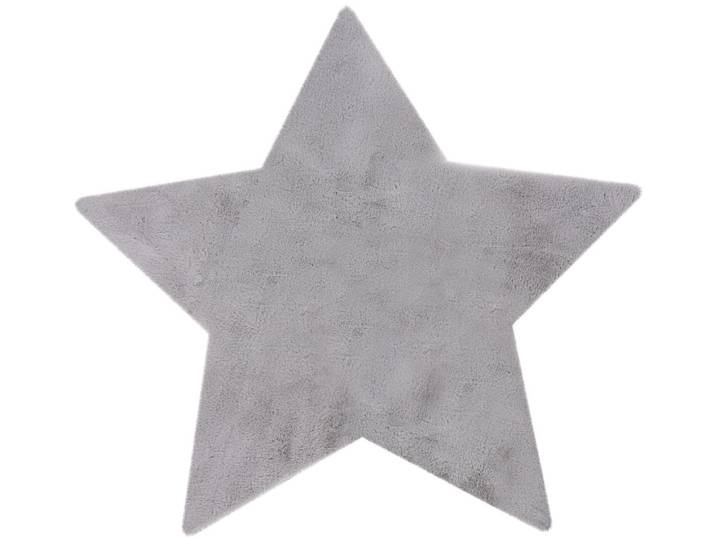Kinderteppich KAYOOM Lille 868 , grau, B:86cm H:15mm L:86cm Ø:86cm, Polyester, Teppiche, Kinderteppich, Kurzflor, Rabbit, weich flauschig, Stern Kontur