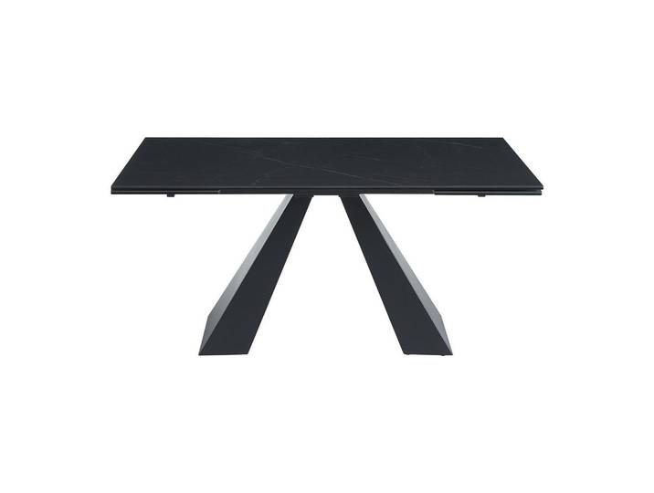 Vente-Unique Esstisch - 6 Personen, 8 Personen, 10 Personen - glas - schwarz Lozipa, Schwarz, Metall, Uni, Rechteckig, 240x76x90 cm, Esszimmer, Esstische