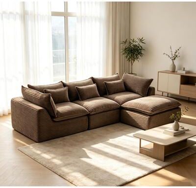 "102.3"" Width Cloud Couch Oversized Modular Sectional Sofa True Relax Comfy Couches Wide&Deep Seat Sofas"