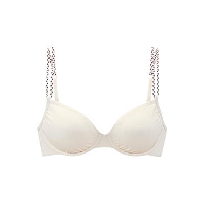 Bügel-Bikini-Top S.OLIVER "Ada", Damen, Gr. 40, Cup D, beige (creme), Recycling-Polyamid, Strukturmuster, Bikini-Oberteile, mit gemusterter Strukturware