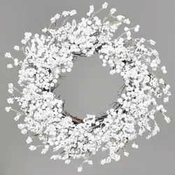 dpi Künstlicher Schneebeeren-Kranz, weiß, 70 cm