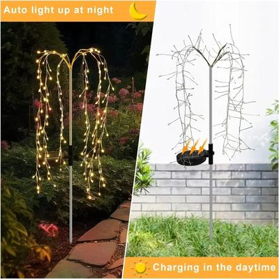 Uplift Essentials Solar Powered Outdoor Firework Garden Stakes warm White 160leds
