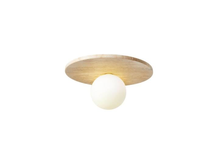 Plafonnier en travertin Tor-Tun - Beige / Blanc