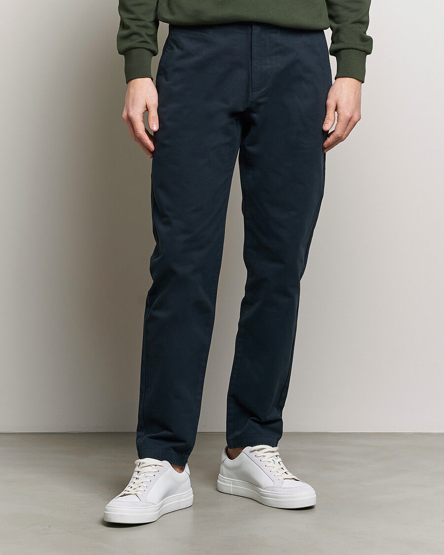 KnowledgeCotton Apparel Chuck Regular Cotton Twill Chino Total Eclipse men W33L32 Blå