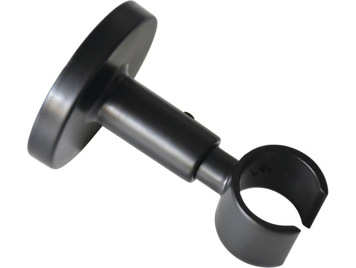 Deckenträger für Gardinenstangen GARDINIA Gr. 1, schwarz (schwarz, matt), L:6cm, Gardinenstangenhalterungen, Deckenträger für Gardinenstangen, Serie Einzelprogramm Chicago Ø 20 mm