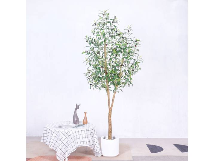Arbre d'olivier artificiel de luxe, grand modèle, idéal pour la décoration de fenêtres intérieures, améliorant la qualité des plantes en pot.