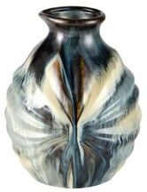 Elk Home Kelly Blue Reactive Earthenware 8.75 Inch Wide Vase