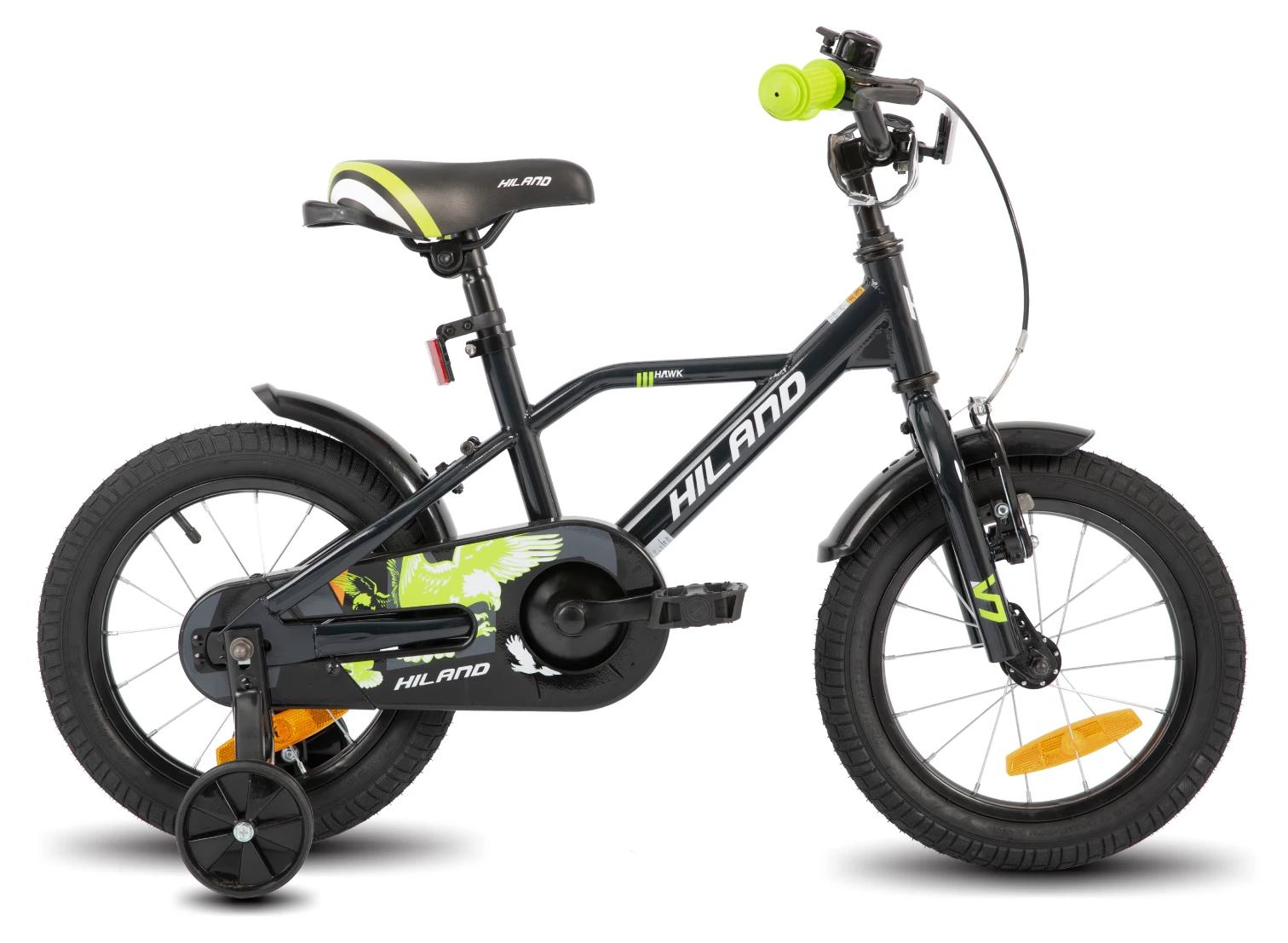 Kinderfahrrad 35 cm - Kinderrad für Jungen - Mit Stützrädern - Vordere V-Bremse und Rücktrittbremse - Stahlrahmen - Schwarz