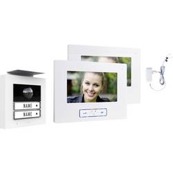 m-e modern-electronics VDV 20206 W Video-Türsprechanlage Funk Komplett-Set Weiß 41475
