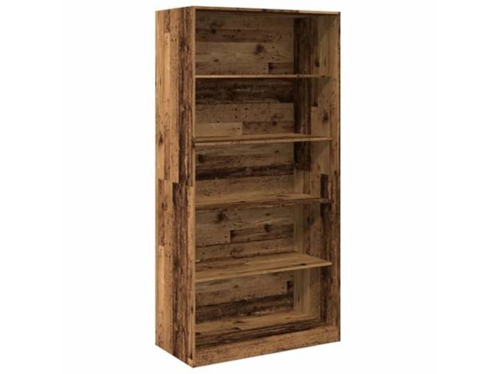 HNSMFPRE Kleiderschrank, altes Holz, 100 x 50 x 200 cm, aus technischem 5 Fächer, Schrank, Kleideraufbewahrung, Hüte, Handschuhe, minimalistisches Design, Wandbefestigung inklusive
