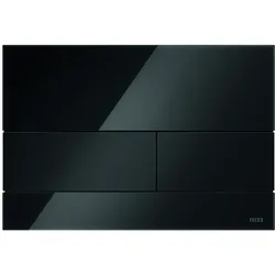 TECEsquare WC-Betätigungsplatte Glas für Zweimengentechnik, 9240809, Farbe: Glas schwarz glänzend, Tasten schwarz glänzend