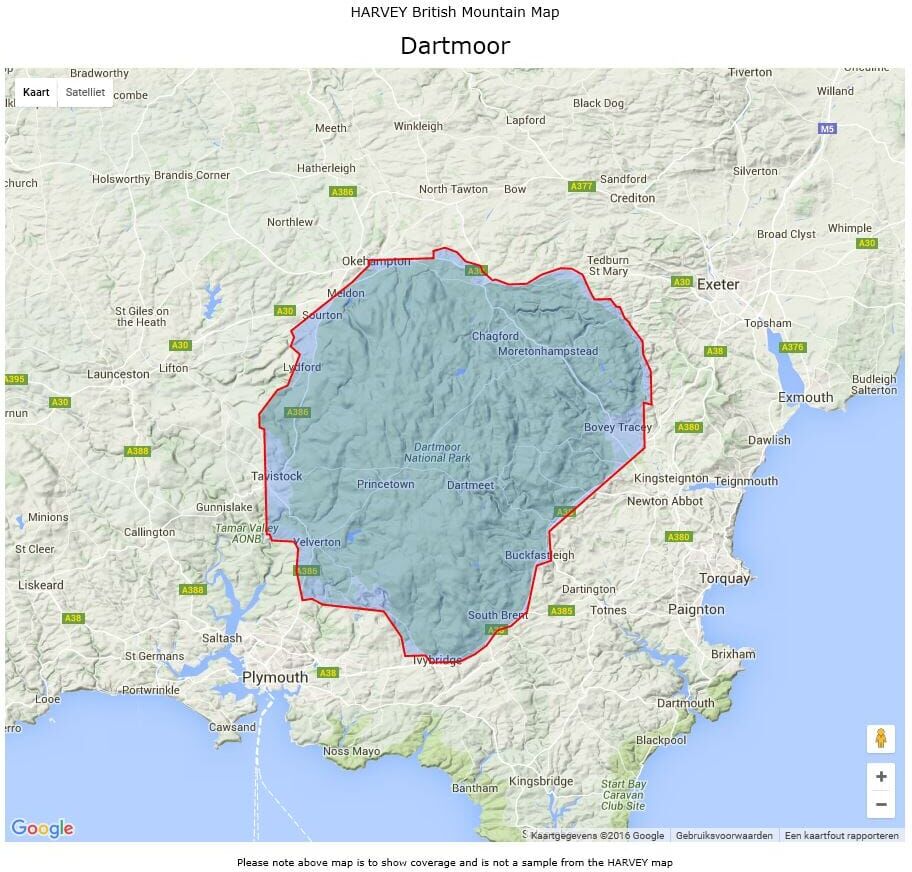 Carte de randonnée - Dartmoor XT40 BMM   Harvey Maps - British Mountain