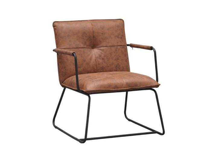 Fauteuil - DIMEHOUSE - Hailey - Marron - Éco Cuir - 1 place - Style Industriel