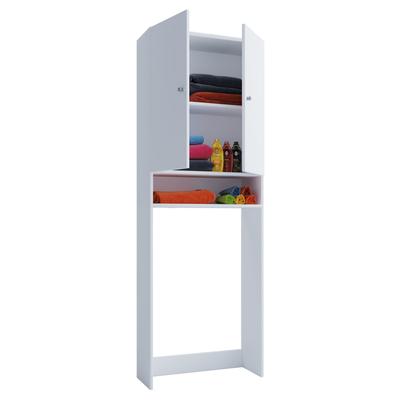 Waschmaschinenumbauschrank VCM "Überbauschrank Waschmaschine Überbau Schrank Lona", weiß, B:64cm T:27cm, Obermaterial: 100% Holz Wood., Schränke