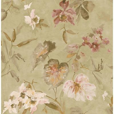 Seabrook Designs Magalie Floral Trail Unpasted Wallpaper