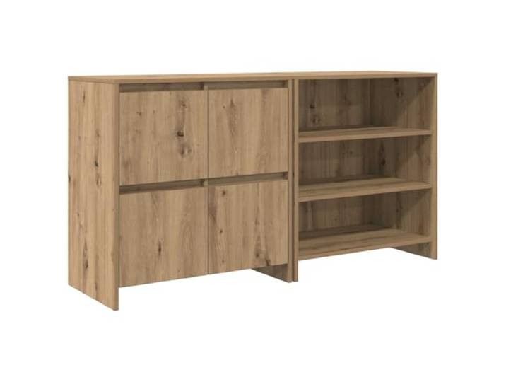Kaorsrow Sideboard 2er Set Artisan-Eiche 70x41x75 cm Holzwerkstoff Zwei moderne Kommoden mit Scharniertüren bieten viel Stauraum für Wohnzimmer, Flur oder Esszimmer und werten Räume auf.