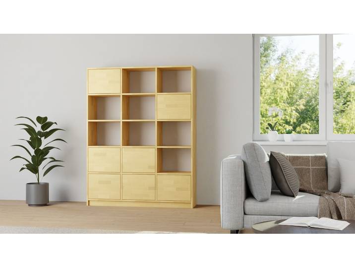 Bücherregalsystem nach Maß Buche Natur geölt