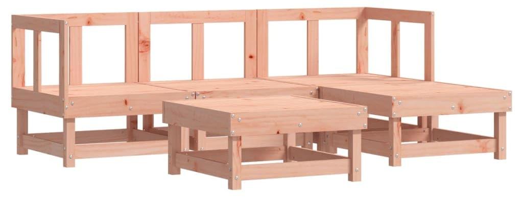 Gartenbank, 5-teiliges Lounge-Set - Massives Douglasienholz - Wetterbeständig