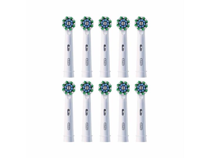 Oral-B Pro CrossAction 10er Aufsteckbürsten – Ersatzbürste/Zahnpflege Zubehör – weiss