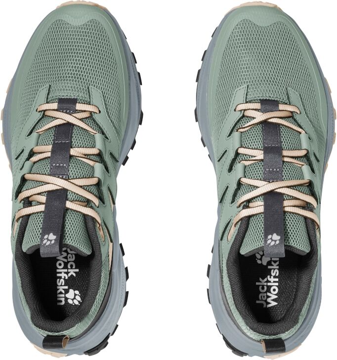 Wanderschuh JACK WOLFSKIN "PS TRAIL LOW W", Damen, Gr. 39, grün (grün zinnia), Synthetik, Schuhe Wanderschuh, Outdoorschuh, Trekkingschuh grün zinnia 39