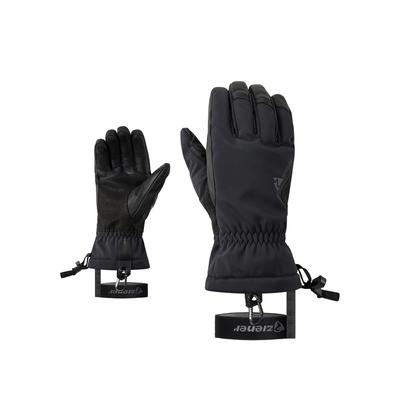Skihandschuhe ZIENER "SCHLERN-Z WINDSTOPPER by GORE TEX LABS", Damen, Gr. 7.5, schwarz, Materialmix, Handschuhe, winddicht, atmungsaktiv, taktile Lederinnenhand