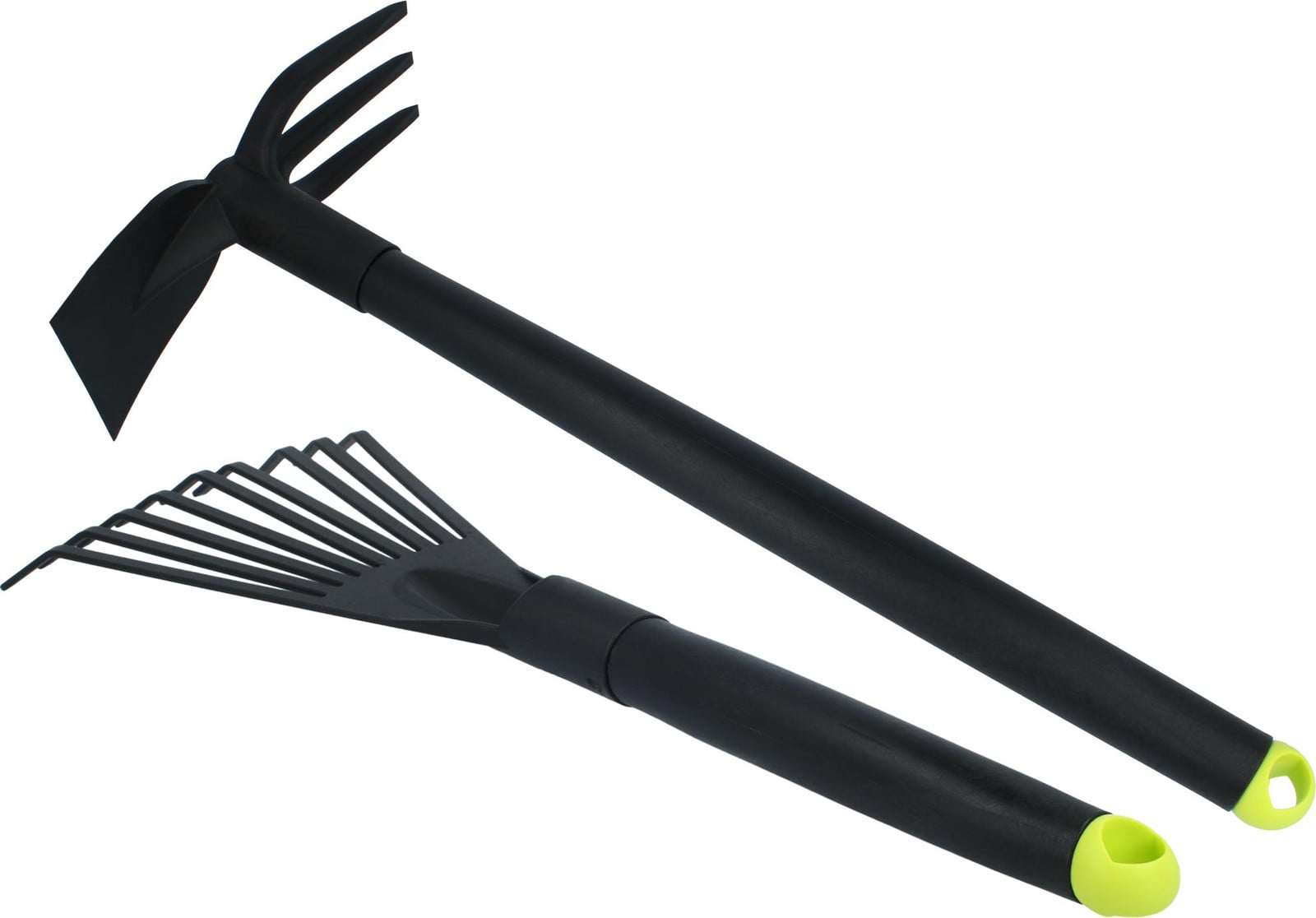 COM-Four Premium tuingereedschapset met kleine bezem en dubbele hark