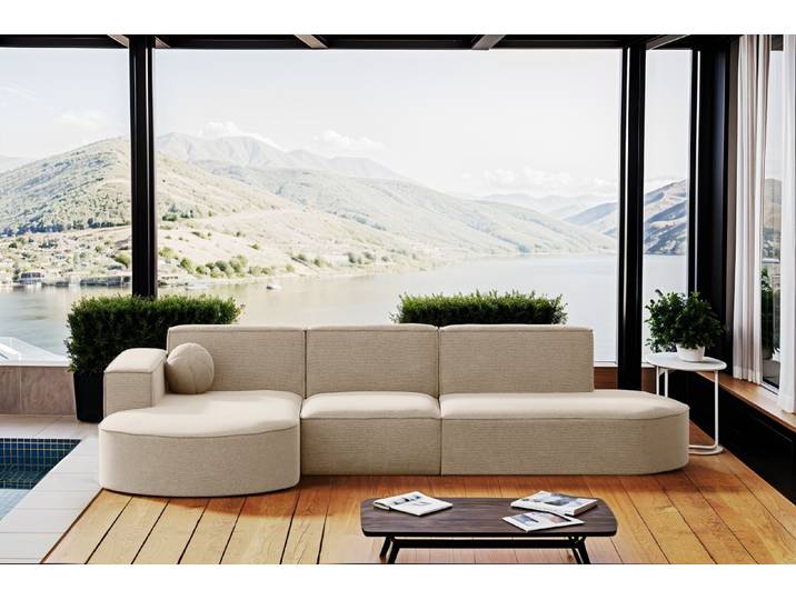 Kaiser Möbel Gartenmöbel Ecksofa,Couch ,Sofa L-Form Garten Modena L Patio Beige Links
