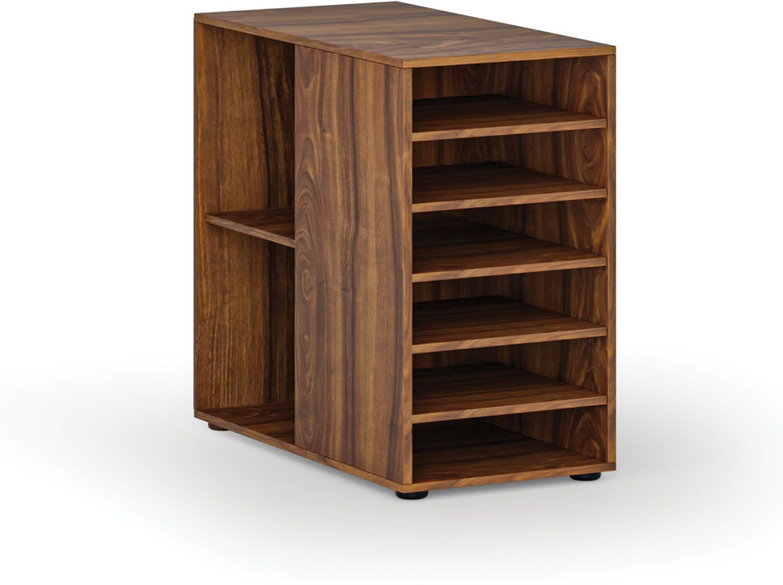 B2B Partner Beistell-Regalschrank für Werkbank PRIMO WOOD, links, Nussbaum