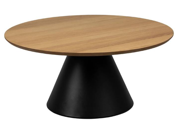 freiraum Couchtisch Soli, rund in Eiche furniert / schwarz - 40x85cm (HxD)