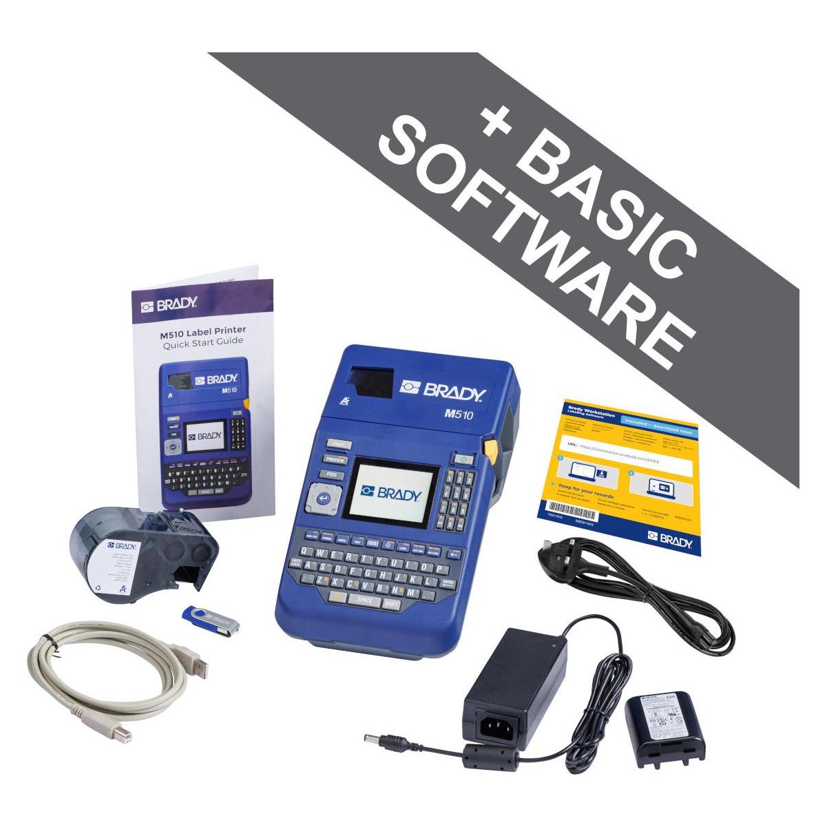 Brady M510-EU, mobiler Etikettendrucker, Thermotransfer, QWERTY, 300 dpi, max. Etiketttenbreite 38,10 mm (300 dpi) (177181)