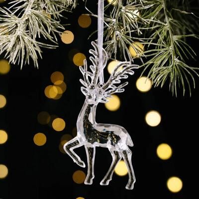Uplift Picks Clear Acrylic Christmas Ornaments Angel Hanging Transparent Tree Decorations 08