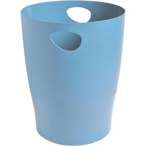 Exacompta Papierkorb 45309D, ECOBIN BeeBlue, hellblau, rund, aus Kunststoff, 15 Liter