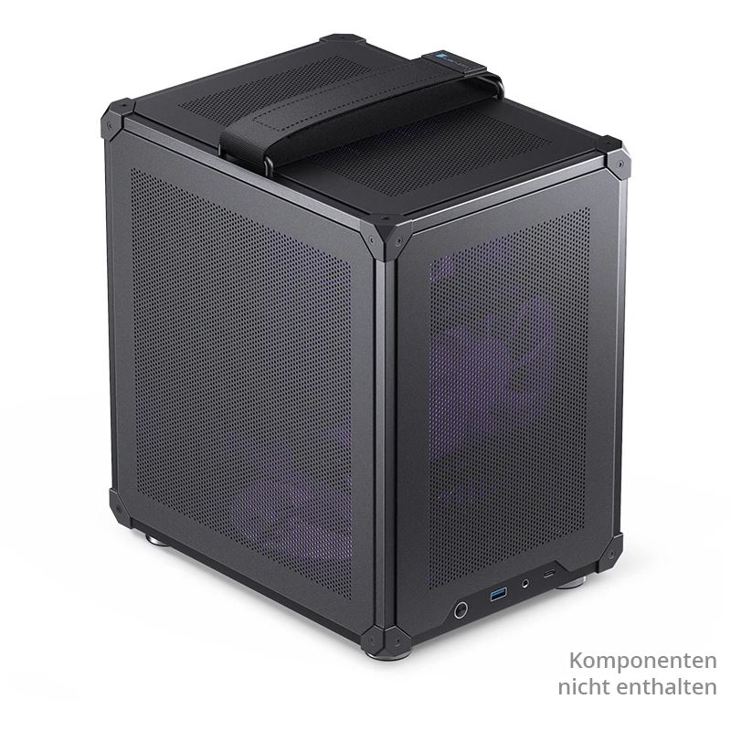 Jonsbo C6 PC-Gehäuse, Mini-Tower, Micro-ATX, mit Tragegriff - schwarz