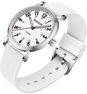 Everyday Crate SANDA Womens Quartz Watch Minimalist Casual Water Resistant Watch With Soft Silicone Strap white