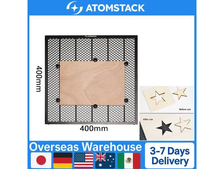 Panneau de travail universel en nid d'abeille AtomStack pour découpe laser, table de travail en nid d'abeille pour graveur laser CO2 ou diode, plusieurs tailles disponibles, panneau en nid d'abeille
