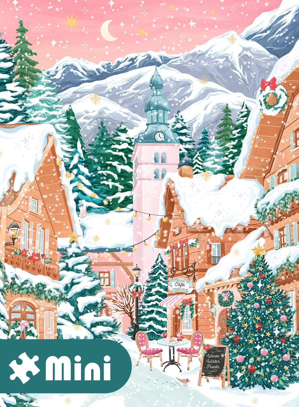 Pieces & Peace Mini-puzzel Megève Franse Alpen 96 stukjes