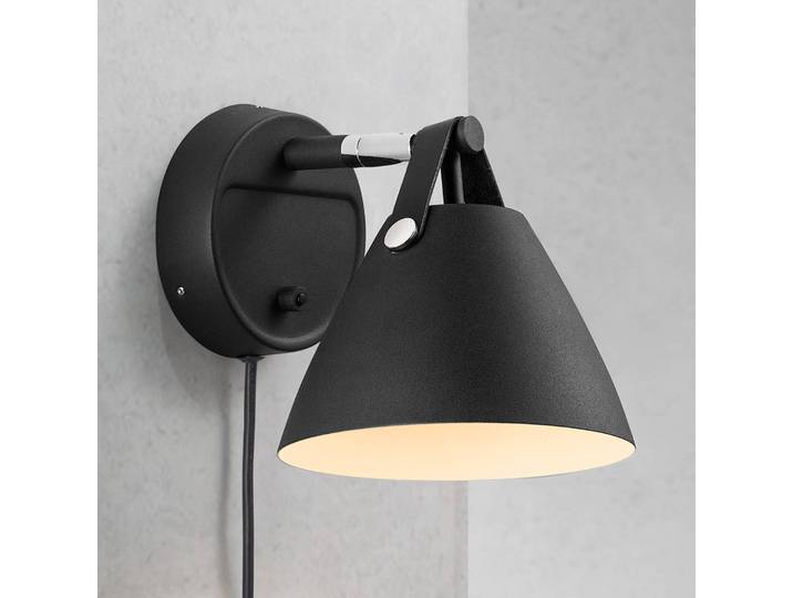 DFTP by Nordlux Wandleuchte Strap, schwarz, für Wohn- / Esszimmer, Metall, Modern