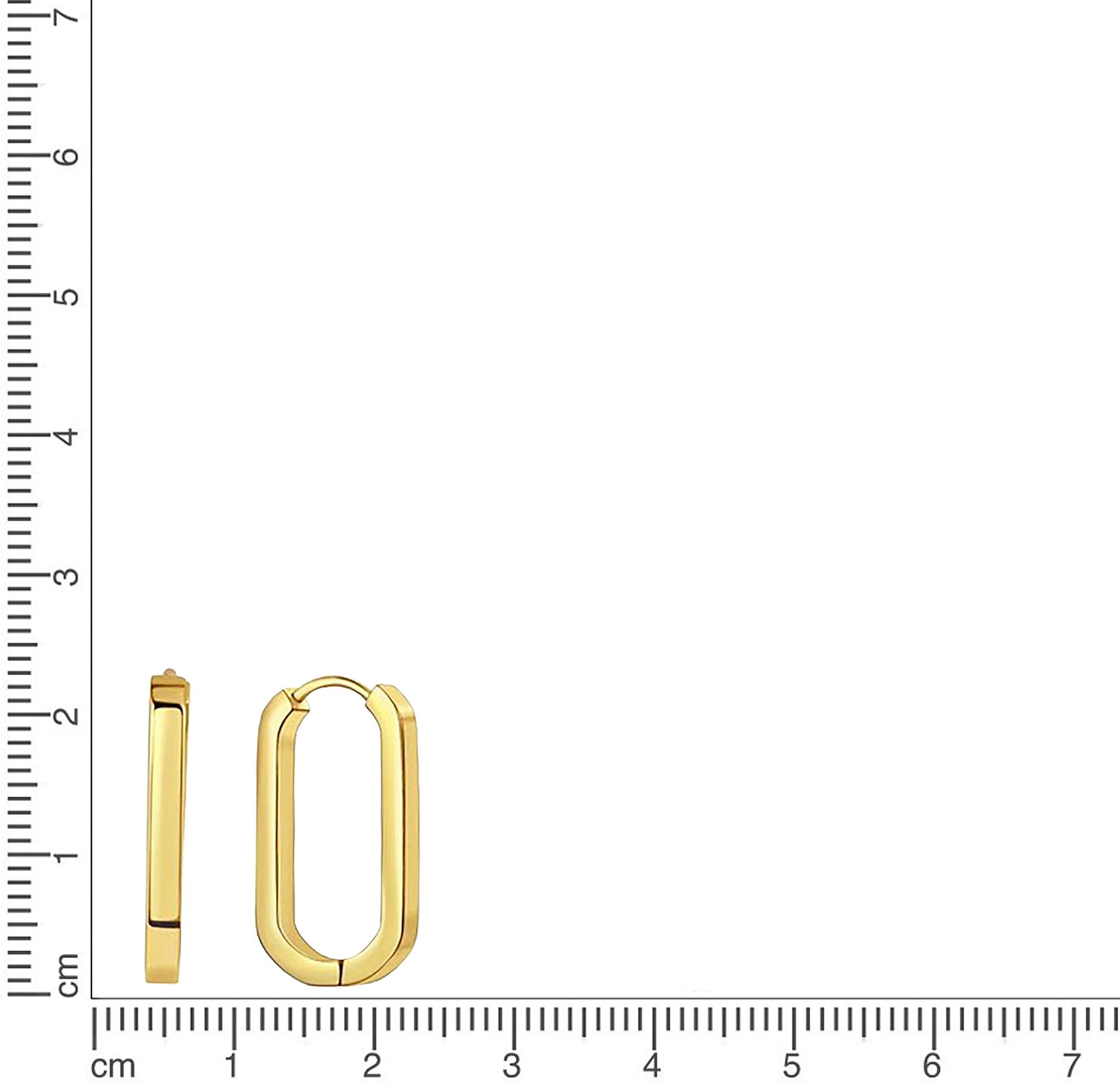 Paar Creolen FIRETTI "Schmuck Geschenk Edelstahl Ohrschmuck Ohrringe", gold (gelbgoldfarben), Ohrringe, Damen, Edelstahl, Paar Creolen