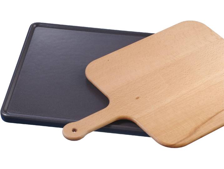 Backstein BOSCH HEZ327000 , schwarz, Keramik, Backbleche, Backstein, mit Holzschieber