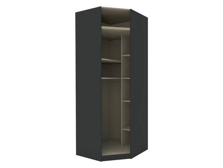 Hom`in Eckschrankkorpus System Unit, Anthrazit, 6,6 Fächer, 91.1x242.2x91.1 cm, Schlafzimmer, Kleiderschränke, Eckschränke