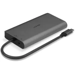 Lindy DST-Mini XT (USB-C, 8 Ports), Dockingstation + USB Hub, Grau