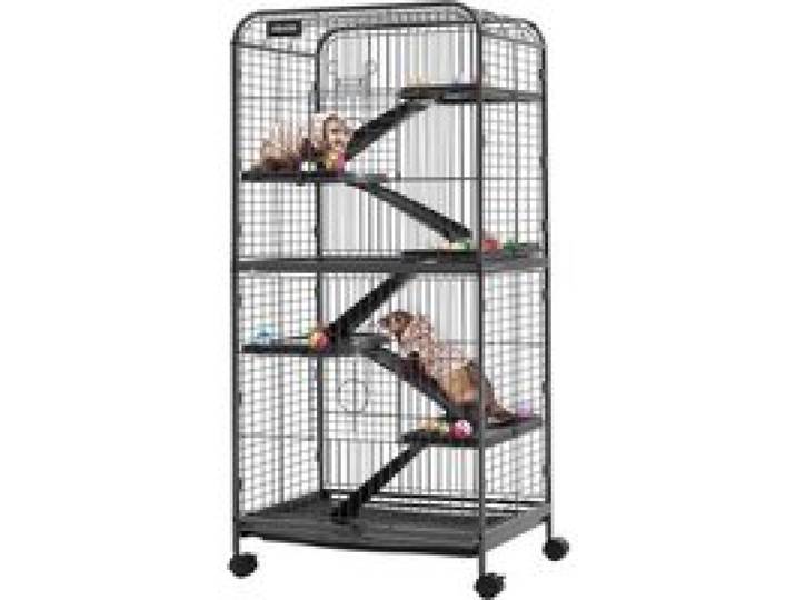 VEVOR Kleintierkäfig Frettchenkäfig Kleintiergehege 635x435x1330 mm, Frettchen Chinchillas Gleithörnchen Kleine Katzen & Kaninchen 6-Stöckig 25,4 mm Drahtabstand Feststellbare Schwenkrolle