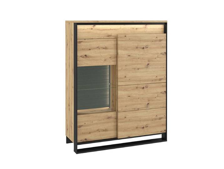 Compleo Vitrine LIMA, Standvitrine mit Glasregale, Moderne Schrank mit 2 Türen