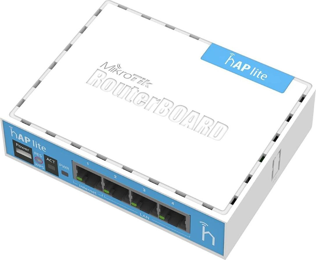 MikroTik RouterBOARD hAP-Lite RB941-2nD Draadloze router met 4-poorts switch en 2,4 GHz 802.11b/g/n