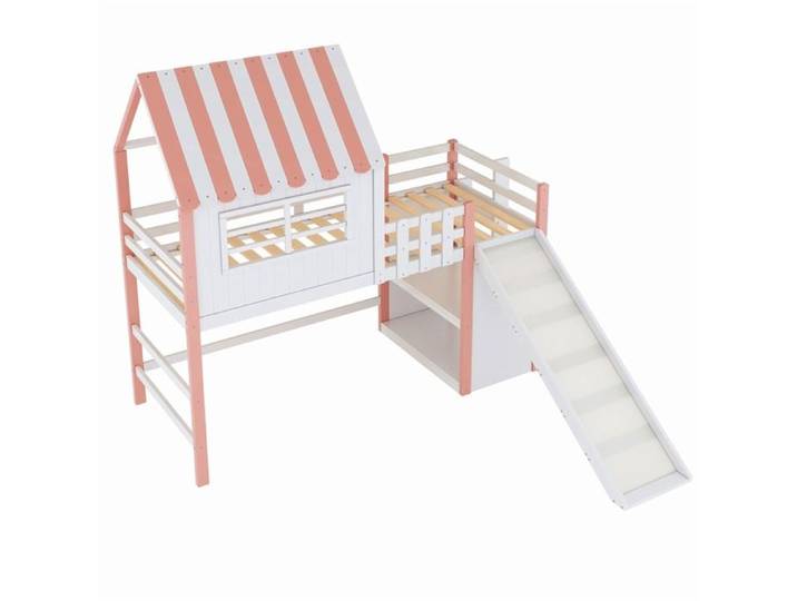Cadre de lit Rose Avec espace de rangement Fentes à plusieurs étages Lit de bois massif lit simple lit mezzanine rose